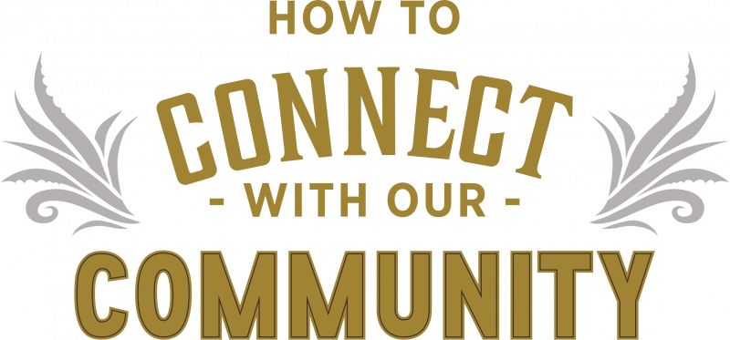 How to connect with our community text.