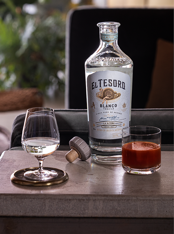 Sangrita Recipe & Blanco Tequila Neat | El Tesoro™